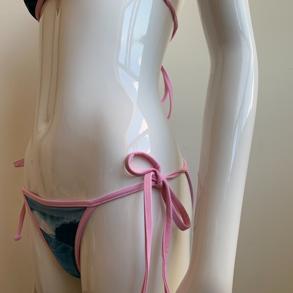 Aaron Chang Blue wave reversible navy bikini - Picture 7 of 12